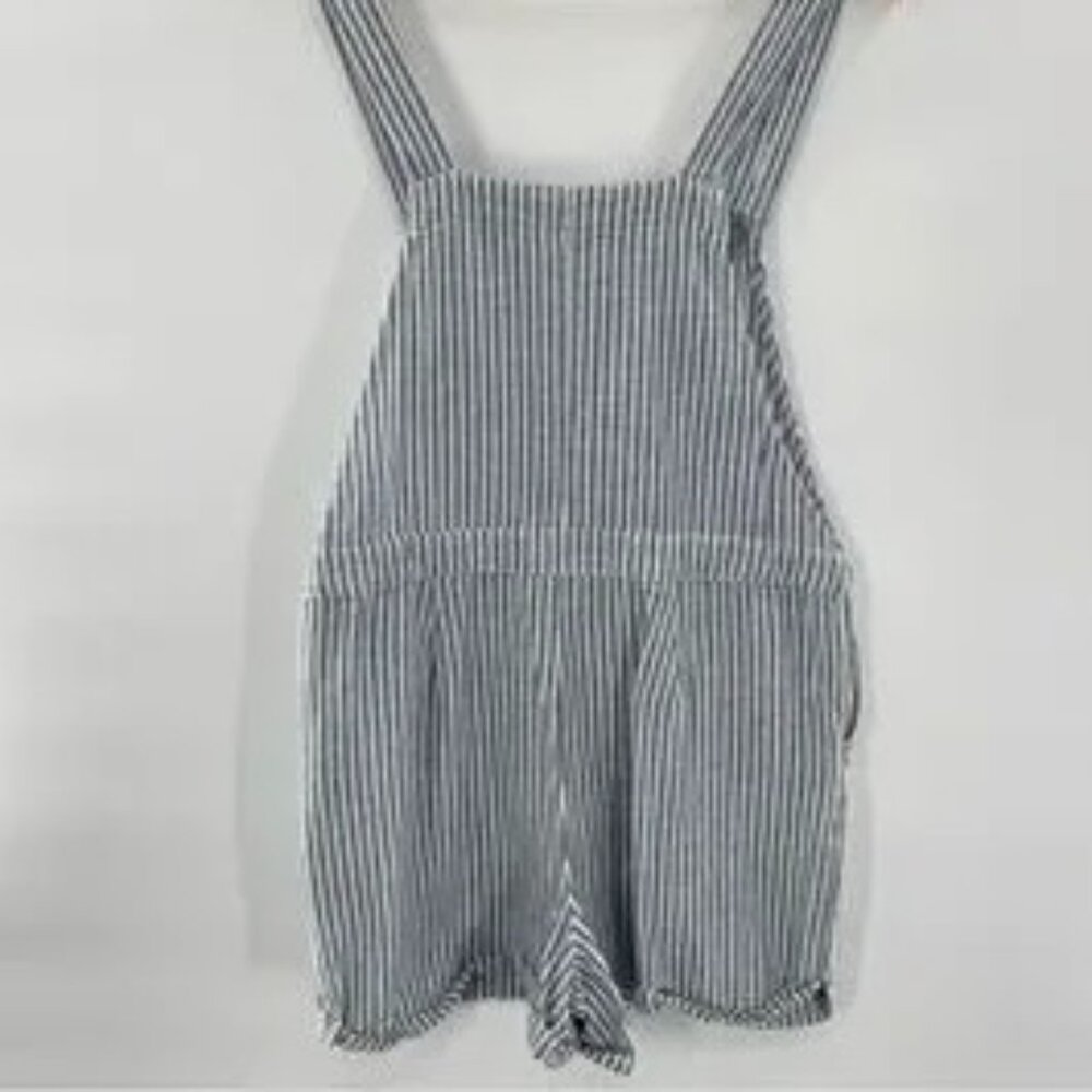 Womens Linen Overall Shorts - Picture 2 of 2